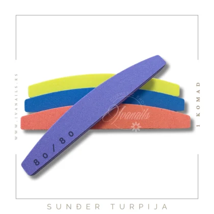 Sunđer turpija 80/80 namenjena je za oblikovanje i pripremu noktiju uz maksimalnu preciznost i udobnost.