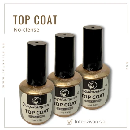 Završni sjaj FSM Top Coat 15 ml daje intenzivan sjaj i dugotrajnu zaštitu noktiju.