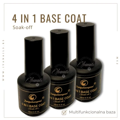 Baza FSM 4 in 1 Base Coat 15 ml obezbeđuje odlično prijanjanje, jačanje i dugotrajnost manikira.