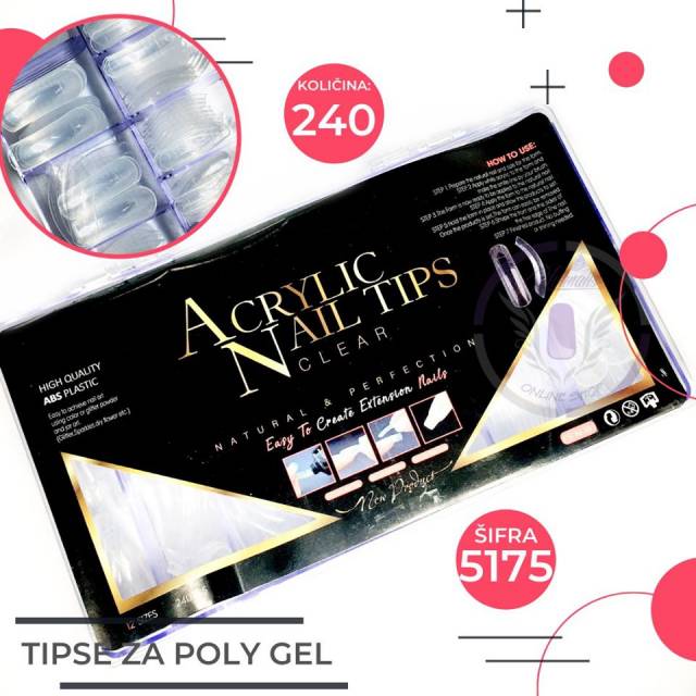 TIPSE ZA POLY GEL 5175 Ivanails cosmetic shop