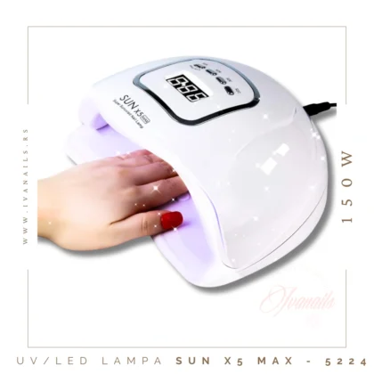 Profesionalna UV/LED lampa za nokte 150W – SUN X5 MAX sa 45 LED dioda, automatskim senzorom i tajmerima. Brza, pouzdana i snažna lampa za polimerizaciju gela i trajnog laka.