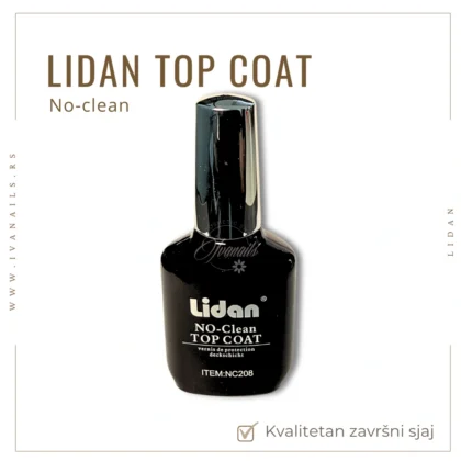 Završni sjaj Lidan daje dugotrajan visok sjaj, ne žuti i štiti gel lak od oštećenja.