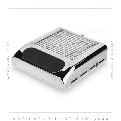 Aspirator Dust – 5544 snage 80W, izrađen od ABS plastike sa hromiranom metalnom rešetkom i filterom koji se lako menja. Inovativan model nove generacije za profesionalnu upotrebu.