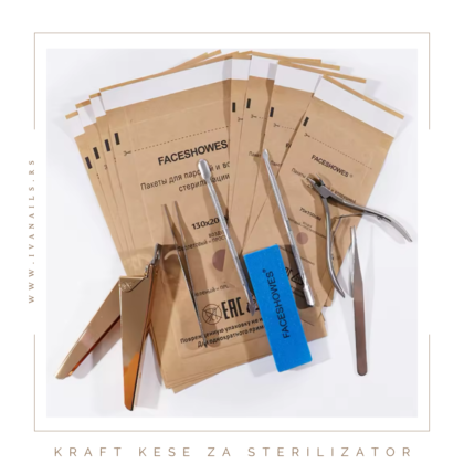 Kraft kese za sterilizator – pouzdana zaštita pribora u kozmetičkim i frizerskim salonima. Sterilnost traje do 50 dana.
