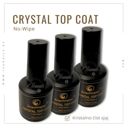 Završni sjaj FSM Crystal Top Coat 15 ml daje kristalno čist sjaj i dugotrajnu zaštitu noktiju.
