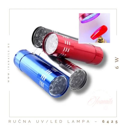 Praktična ručna UV/LED lampa 6W sa 9 LED dioda – lagana, izdržljiva i pogodna za manikir, UV gel i precizne poslove.