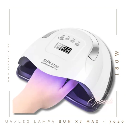 Profesionalna UV/LED lampa za nokte 180W – SUN X7 sa 57 LED dioda, automatskim senzorom i tajmerima. Najsnažniji model za ultrabrzu polimerizaciju gela, baze i trajnog laka.