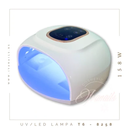 Profesionalna UV/LED lampa za nokte snage 158W, sa 45 LED dioda i senzorom pokreta. Idealna za brzu i ravnomernu polimerizaciju svih tipova gelova i trajnih lakova.