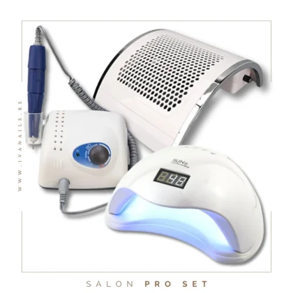 Set za nokte – Salon Pro sa Strong turpijom, aspiratorom 80W i SUN 5 lampom – komplet za profesionalce.