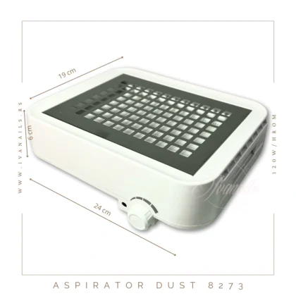 Aspirator za prašinu – 120W – 8273 sa tihim radom, metalnim kućištem i hromiranom rešetkom – pouzdano rešenje za salone.