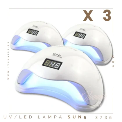 UV/LED lampa za nokte 48W – SUN 5 – 3 KOMADA pouzdan i klasičan model za manikir i pedikir. U akciji dobijate 3 lampe po specijalnoj ceni od samo 4.500 dinara!