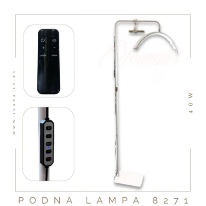 Podna LED lampa – 40W – 8271 sa podesivom temperaturom svetla od 3000K do 7000K – idealna za kozmetičke i estetske salone.
