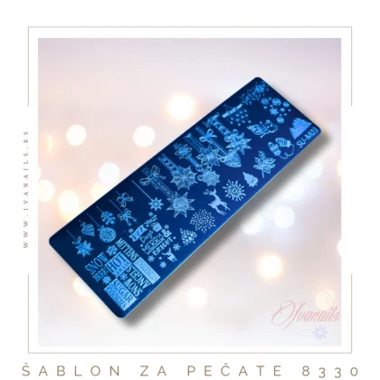 Šablon za pečate – zimski motivi (12×4 cm) Otkrijte savršen način da kreirate prelepe zimske dezene na noktima uz naš šablon za pečate sa zimskim motivima!