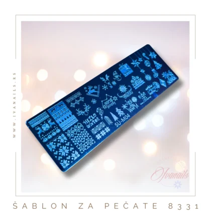 Šablon za pečate – zimski motivi (12×4 cm) Otkrijte savršen način da kreirate prelepe zimske dezene na noktima uz naš šablon za pečate sa zimskim motivima!